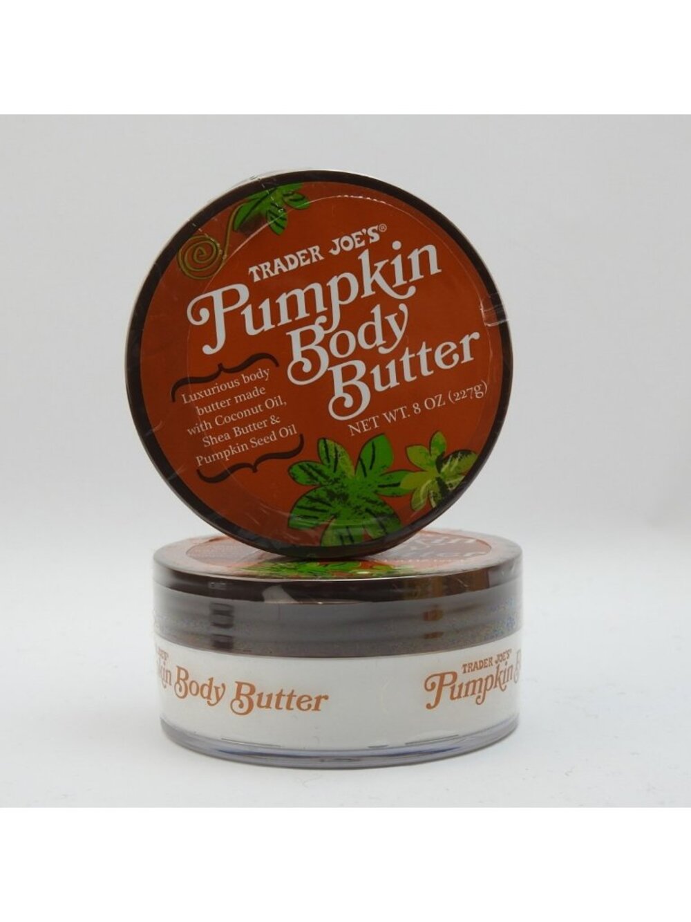 Trader Joes Pumpkin Body Butter 8 Oz Shea Coconut Oil Fall Seasonal Lot of 2
